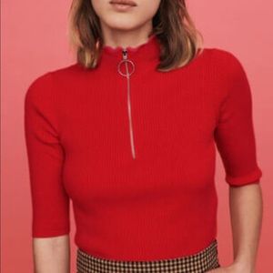 ZIPPED LIGHT POLO SWEATER